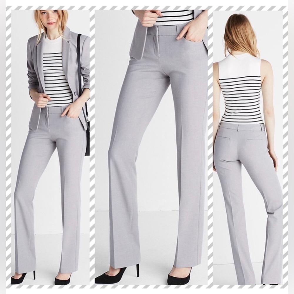 Express “Editor” Bootcut Pant - Light Gray
